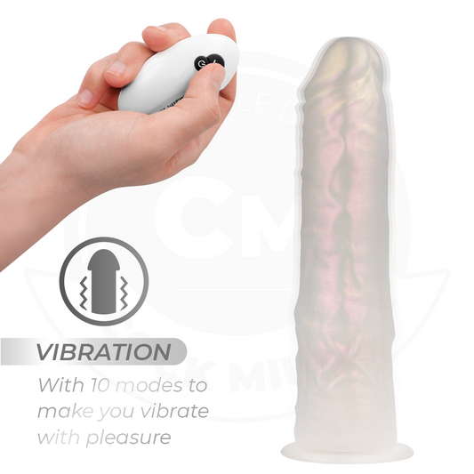 COCK MILLER - GODE AVEC VENTOUSE, LUMIÈRES ET VIBRATIONS AVEC TÉLÉCOMMANDE BLANC 20,5 CM - 7eme ciel