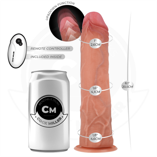 COCK MILLER - GODE HYPER-RÉALISTE À VENTOUSE ET À POUSSÉE AVEC TÉLÉCOMMANDE 20,5 CM - 7eme ciel