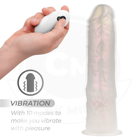 COCK MILLER - GODE AVEC VENTOUSE, LUMIÈRES ET VIBRATIONS AVEC TÉLÉCOMMANDE BLANC 21,5 CM - 7eme ciel