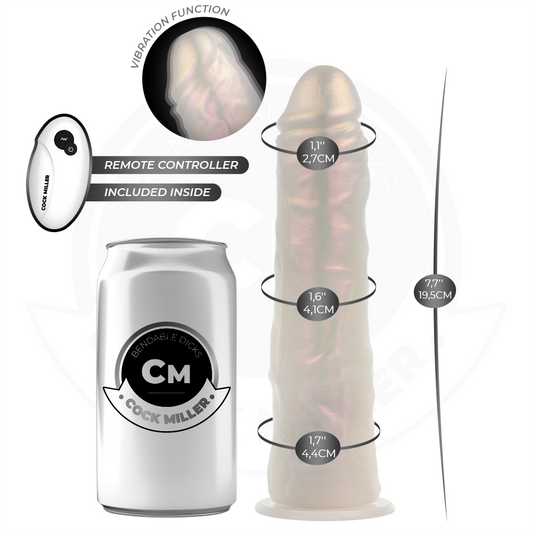 COCK MILLER - GODE AVEC VENTOUSE, LUMIÈRES ET VIBRATIONS AVEC TÉLÉCOMMANDE BLANC 19,5 CM - 7eme ciel