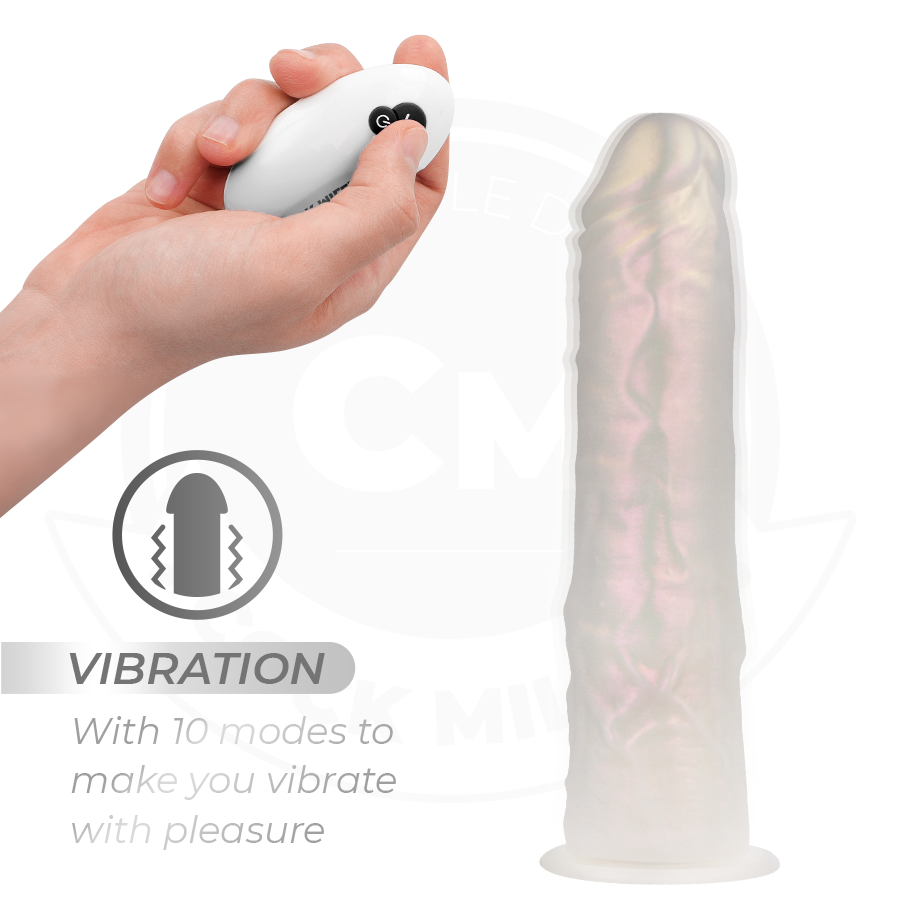 COCK MILLER - GODE AVEC VENTOUSE, LUMIÈRES ET VIBRATIONS AVEC TÉLÉCOMMANDE BLANC 19,5 CM - 7eme ciel