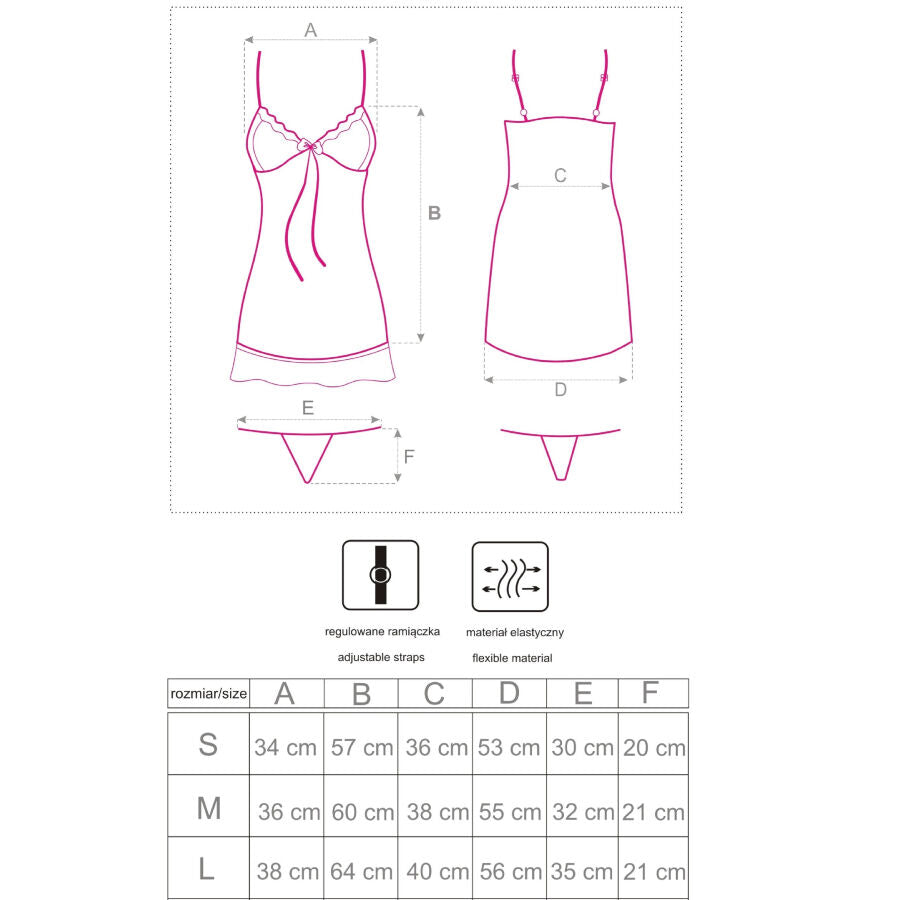 LIVCO CORSETTI FASHION - LUISE 1710 BABYDOLL + STRING NOIR S - 7eme ciel