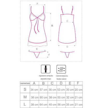 LIVCO CORSETTI FASHION - LUISE 1710 BABYDOLL + STRING NOIR S - 7eme ciel