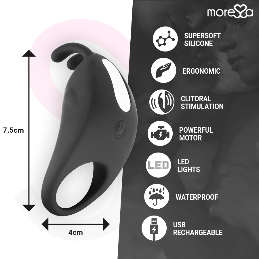 MORESSA - BRAD PREMIUM SILICONE RECHARGEABLE NOIR - 7eme ciel