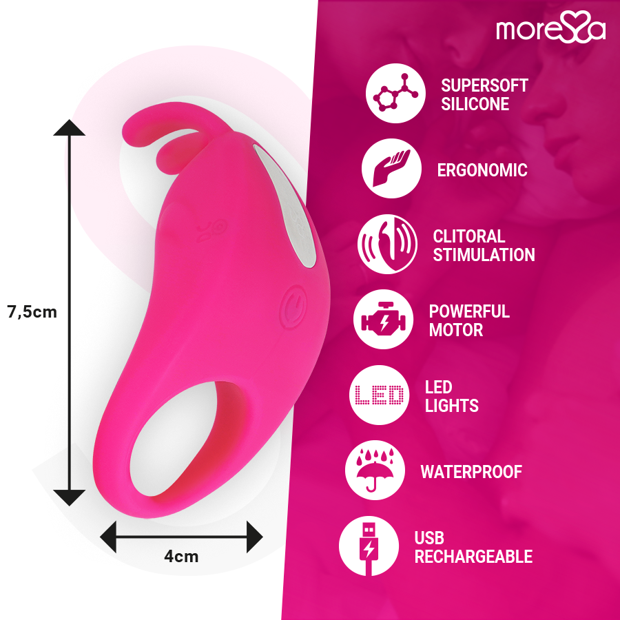 MORESSA - BRAD PREMIUM SILICONE RECHARGEABLE ROSE - 7eme ciel