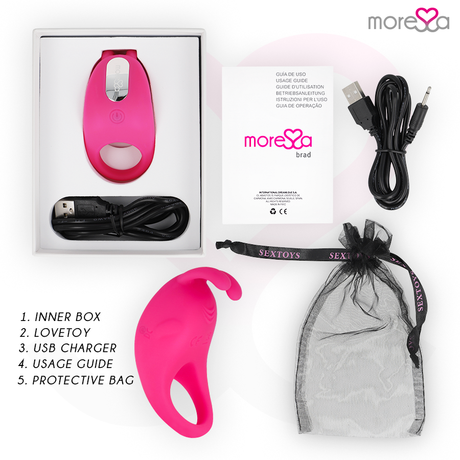 MORESSA - BRAD PREMIUM SILICONE RECHARGEABLE ROSE - 7eme ciel