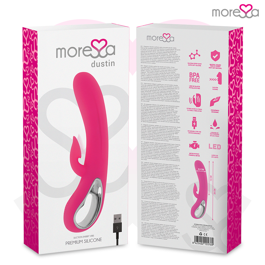 MORESSA - DUSTIN ASPIRATION CLITORIDIENNE ET VIBRATIONS PUISSANTES SILICONE PREMIUM RECHARGEABLE