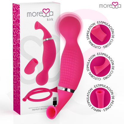 MORESSA - KIRK DUO ASPIRATION + MASSEUR MULTI-PERFORMANCES SILICONE PREMIUM RECHARGEABLE