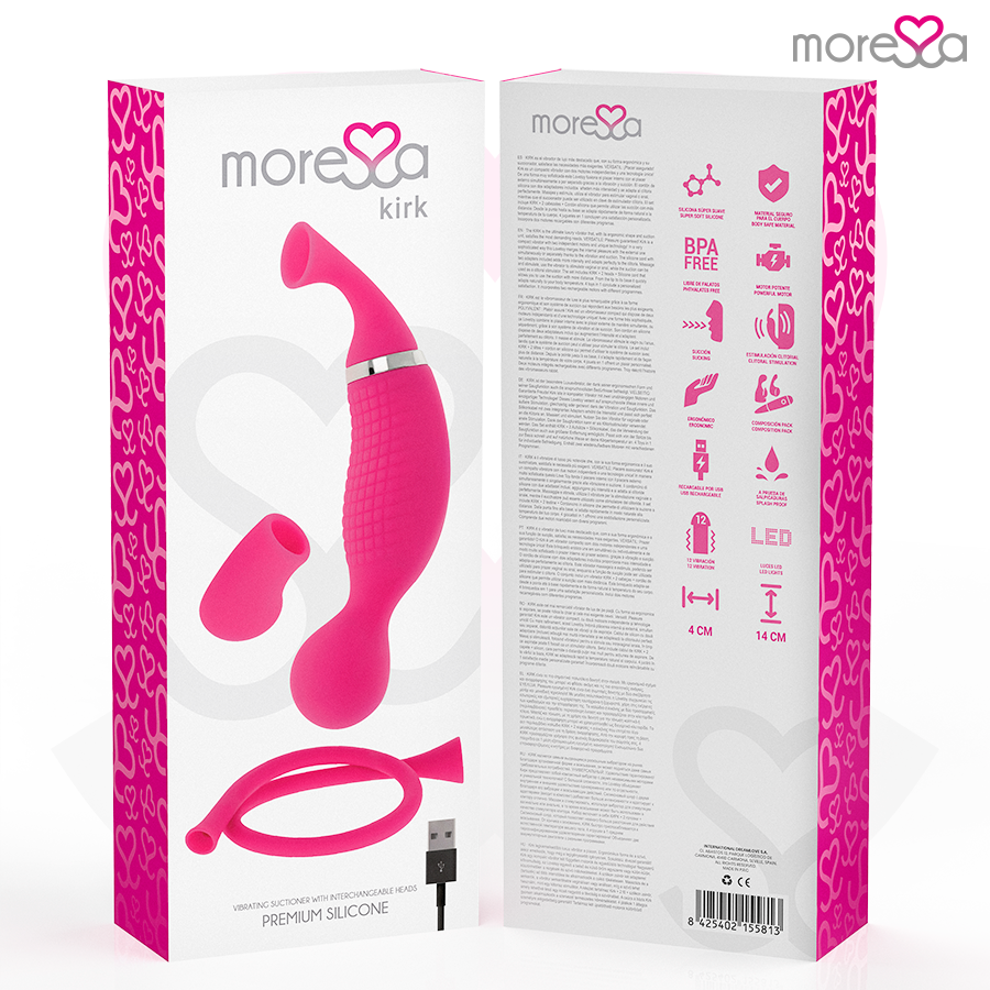 MORESSA - KIRK DUO ASPIRATION + MASSEUR MULTI-PERFORMANCES SILICONE PREMIUM RECHARGEABLE - 7eme ciel