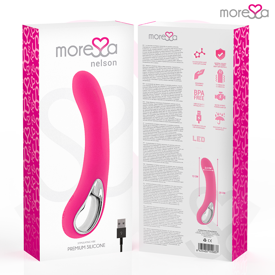 MORESSA - NELSON RECHARGEABLE EN SILICONE PREMIUM - 7eme ciel
