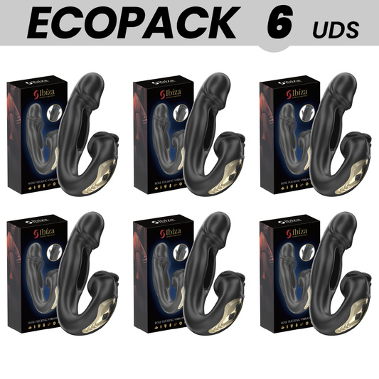 ECOPACKS 6 UNITÉS - VIBRATEUR IBIZA ROSE EFFET FLICKING ET STIMULATEUR DE CLITO