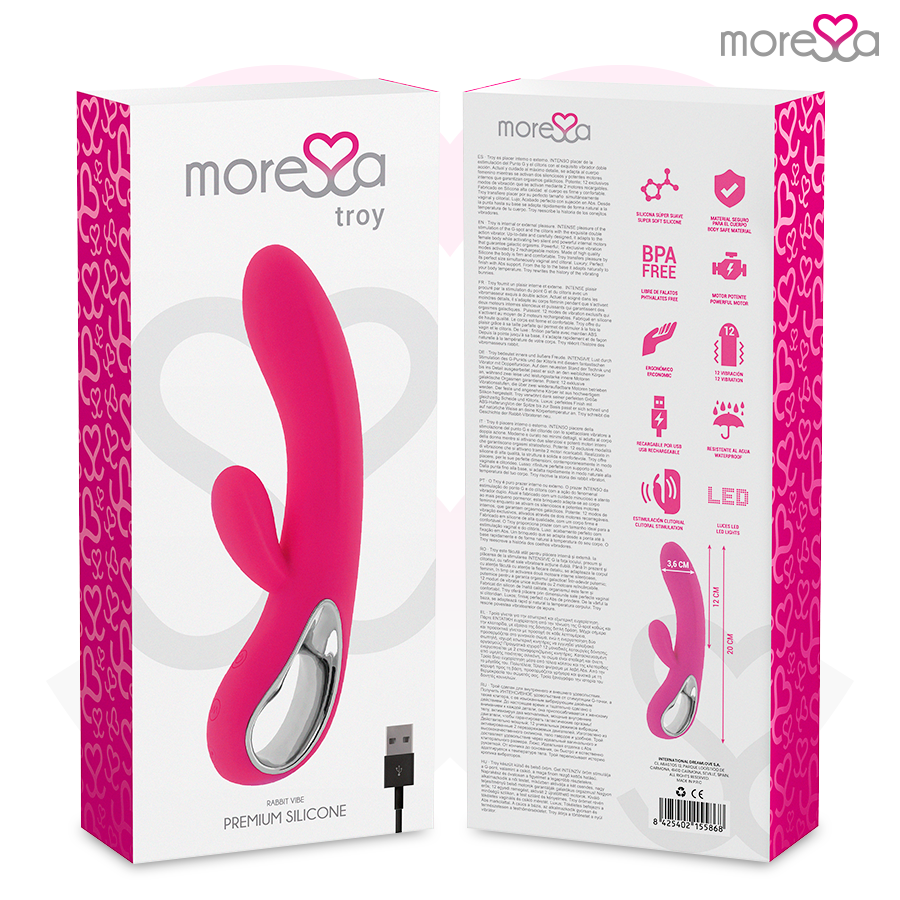 MORESSA - TROY RECHARGEABLE EN SILICONE PREMIUM - 7eme ciel