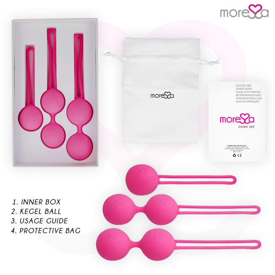 MORESSA - OSIAN SET PREMIUM SILICONE ROSE (Osian One - 51 g | Osian Two - 101 g | Osian Three 85 g) - 7eme ciel