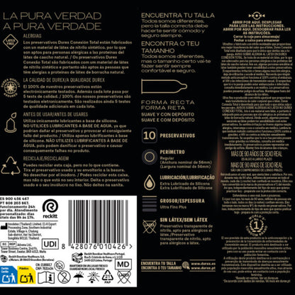 DUREX - CONNEXION TOTALE XL ULTRA FINE PLUS SANS LATEX 10 UNITÉS - 7eme ciel