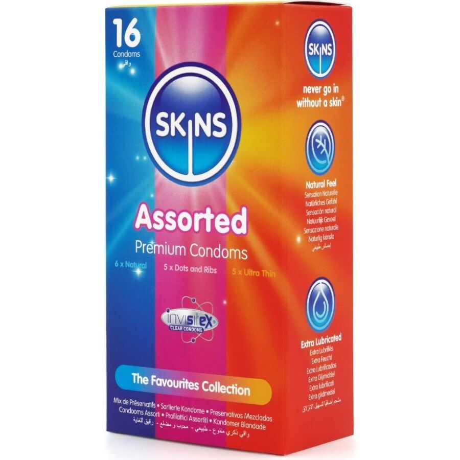 SKINS - PACK DE 16 PRÉSERVATIFS PREMIUM ASSORTIS - 7eme ciel