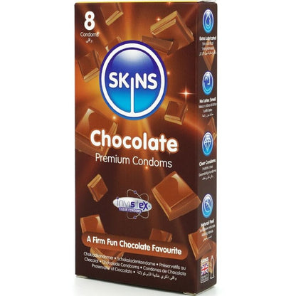 SKINS - PACK DE 8 PRÉSERVATIFS PREMIUM CHOCOLAT - 7eme ciel