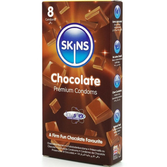 SKINS - PACK DE 8 PRÉSERVATIFS PREMIUM CHOCOLAT - 7eme ciel