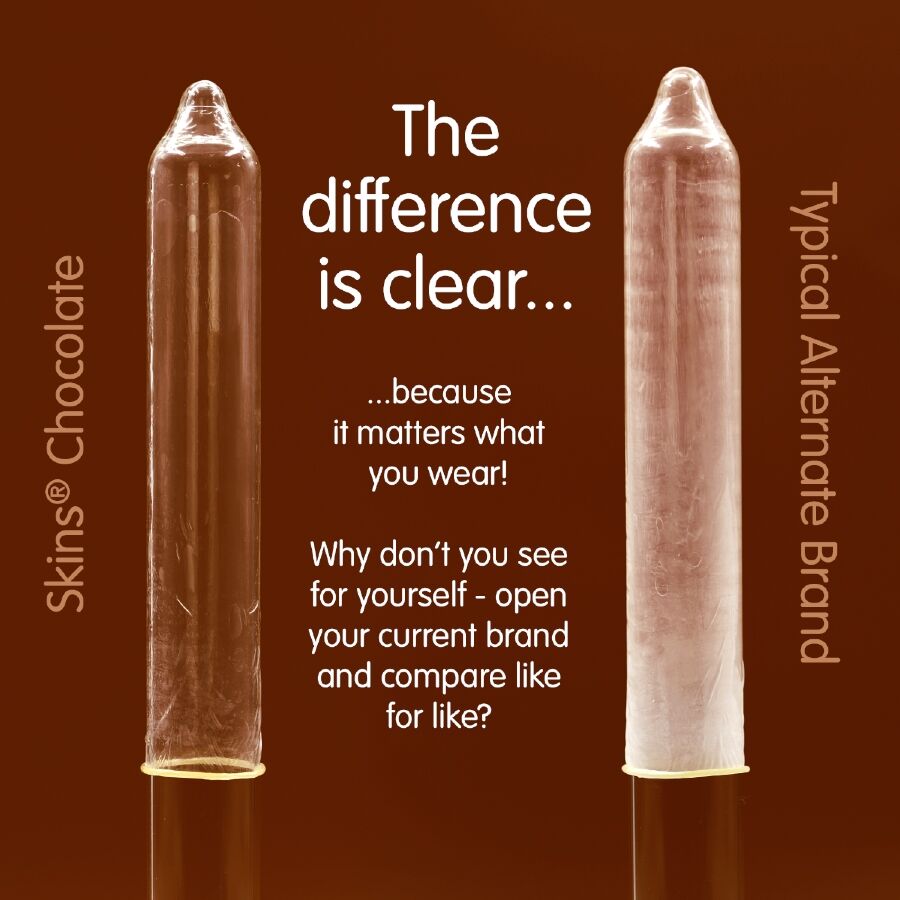 SKINS - PACK DE 8 PRÉSERVATIFS PREMIUM CHOCOLAT - 7eme ciel