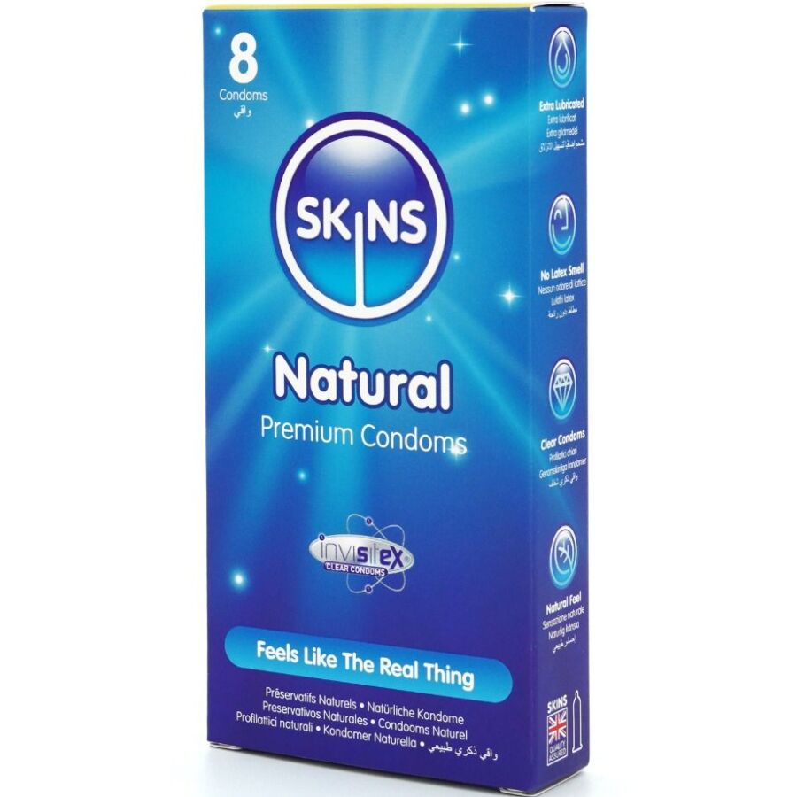 SKINS - PRÉSERVATIFS NATURELS PREMIUM PACK 8 - 7eme ciel