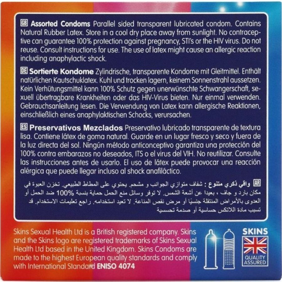 SKINS - PACK DE 4 PRÉSERVATIFS PREMIUM ASSORTIS - 7eme ciel