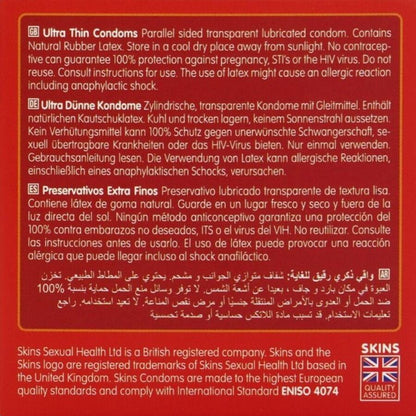 SKINS - PACK DE 4 PRÉSERVATIFS ULTRA FINS PREMIUM - 7eme ciel