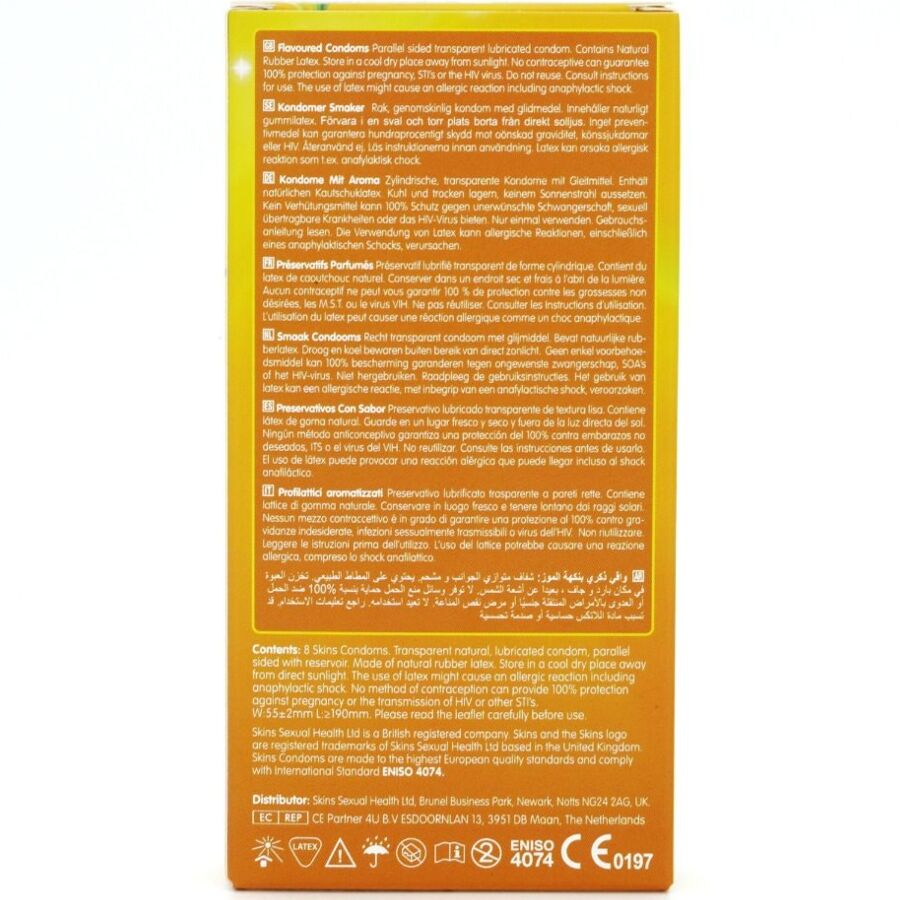 SKINS - PACK DE 8 PRÉSERVATIFS BANANE PREMIUM - 7eme ciel