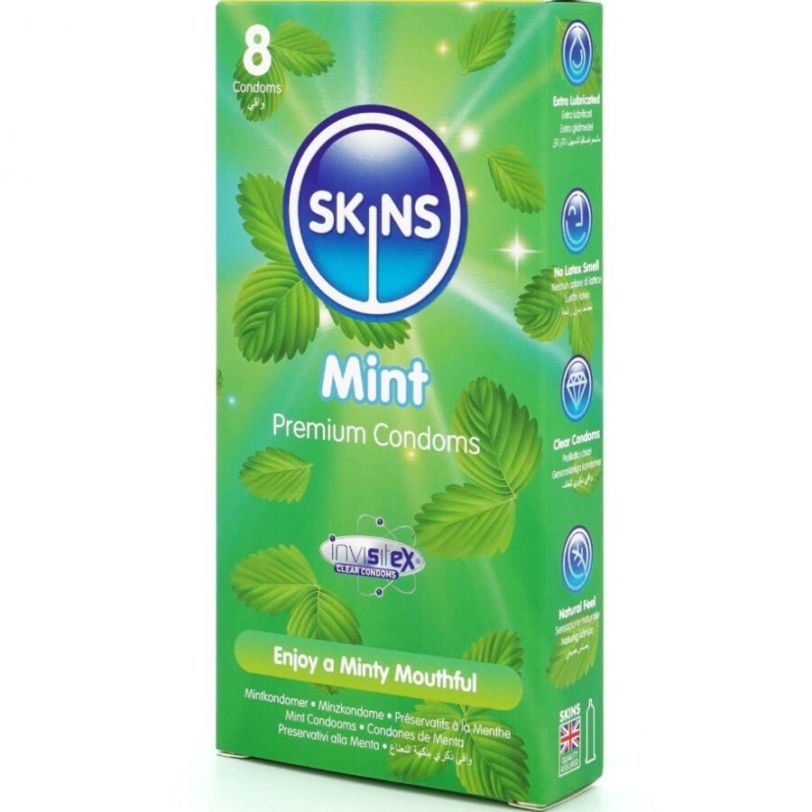 SKINS - PACK DE 8 PRÉSERVATIFS PREMIUM MENTHE - 7eme ciel