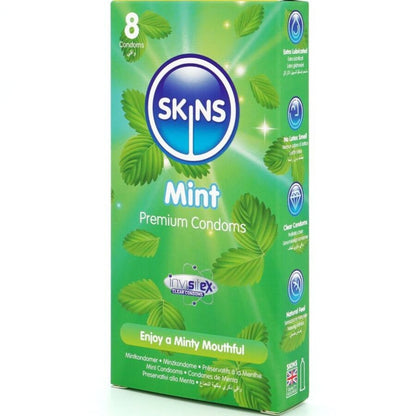 SKINS - PACK DE 8 PRÉSERVATIFS PREMIUM MENTHE - 7eme ciel