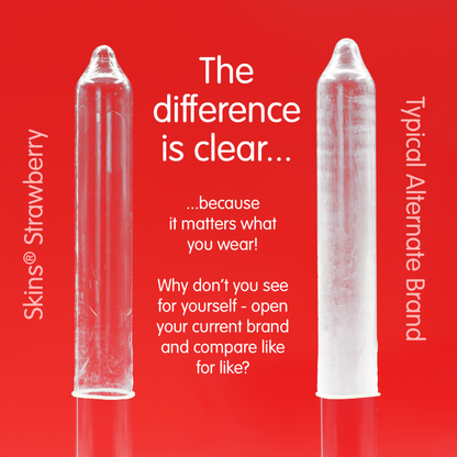SKINS - PACK DE 4 PRÉSERVATIFS PREMIUM FRAISE - 7eme ciel