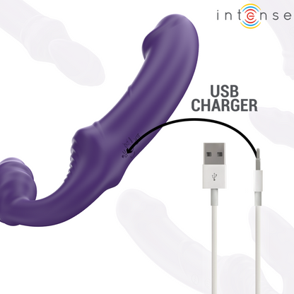 INTENSE - JILL DOUBLE VIBRATEUR 20 CM VIOLET TÉLÉCOMMANDE - 7eme ciel