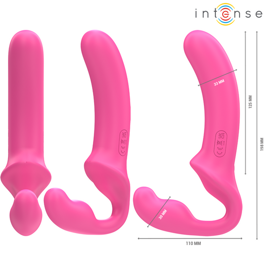 INTENSE - AMY DOUBLE VIBRATEUR 20 CM ROSE TÉLÉCOMMANDE - 7eme ciel