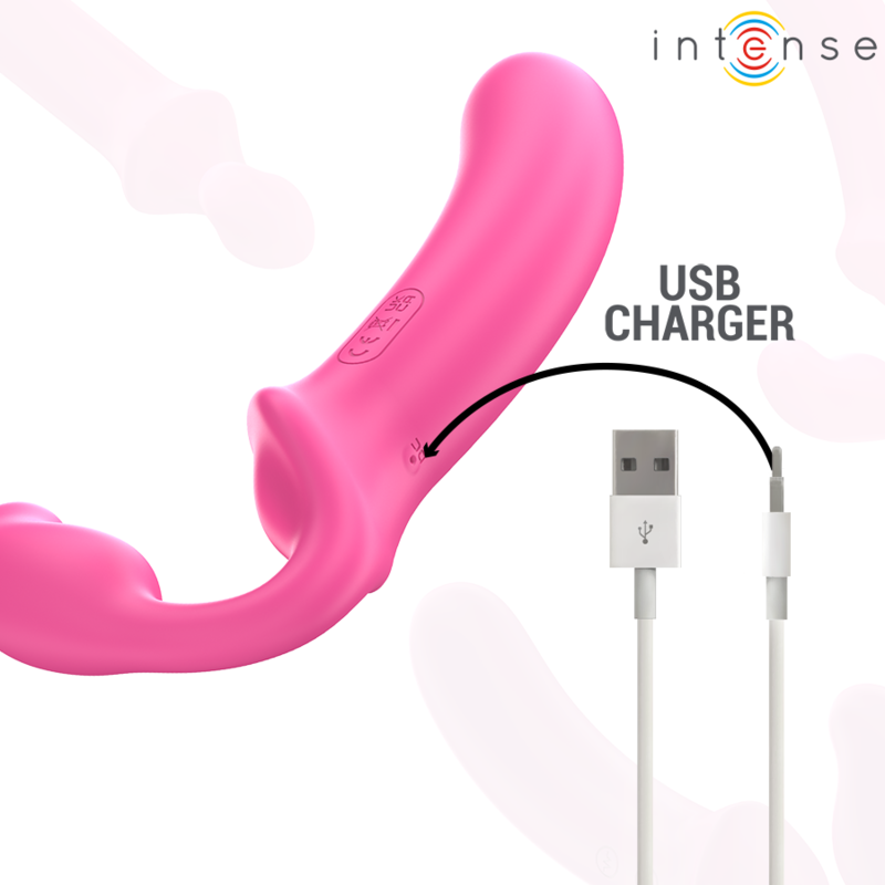 INTENSE - AMY DOUBLE VIBRATEUR 20 CM ROSE TÉLÉCOMMANDE - 7eme ciel