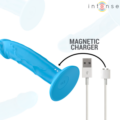 INTENSE - PHOEBE VIBRATEUR RÉALISTE 10 VIBRATIONS TÉLÉCOMMANDE BLEU - 7eme ciel