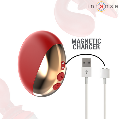 INTENSE - VIBRATEUR & STIMULATEUR MARIAH EN FORME DE U 10 VIBRATIONS ROUGE - 7eme ciel