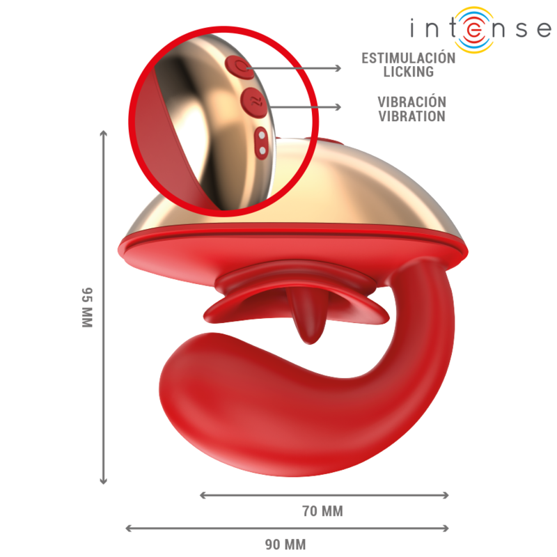 INTENSE - VIBRATEUR & STIMULATEUR MARIAH EN FORME DE U 10 VIBRATIONS ROUGE - 7eme ciel