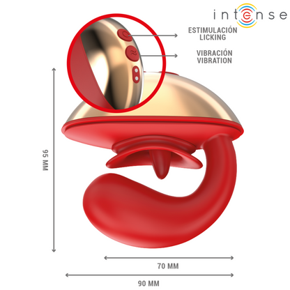 INTENSE - VIBRATEUR & STIMULATEUR MARIAH EN FORME DE U 10 VIBRATIONS ROUGE - 7eme ciel