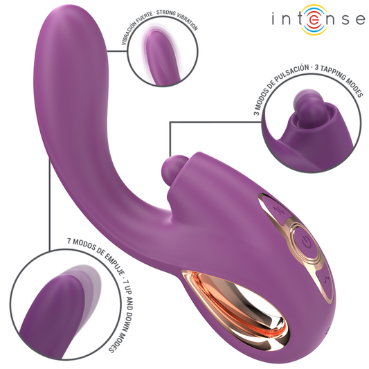 INTENSE - LALI VIBRATEUR MULTIFONCTION POINT G TAPPING & THRUST & VIBRATION VIOLET - 7eme ciel