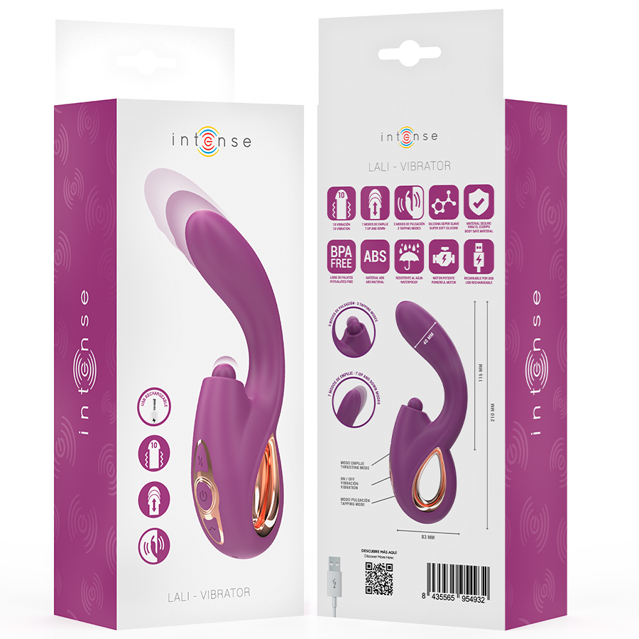 INTENSE - LALI VIBRATEUR MULTIFONCTION POINT G TAPPING & THRUST & VIBRATION VIOLET - 7eme ciel