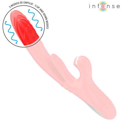INTENSE - KAROL VIBRATEUR MULTIFONCTION POUSSÉE & STIMULATION & ONDES STIMULANTES ROUGE