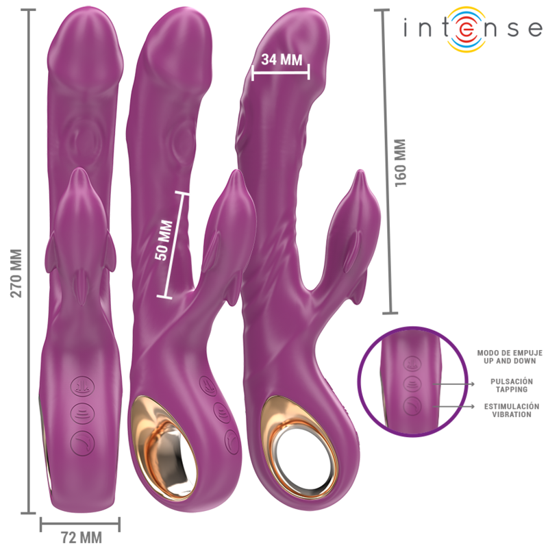 INTENSE - HALLE VIBRATEUR MULTIFONCTION AVEC LANGUE STIMULANTE DAUPHIN VIOLET - 7eme ciel
