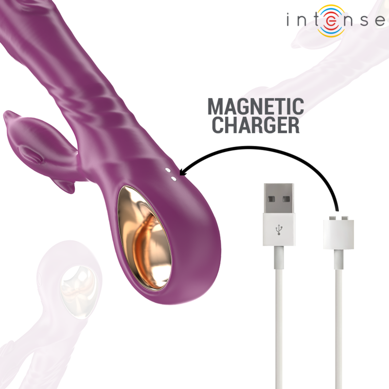 INTENSE - HALLE VIBRATEUR MULTIFONCTION AVEC LANGUE STIMULANTE DAUPHIN VIOLET - 7eme ciel