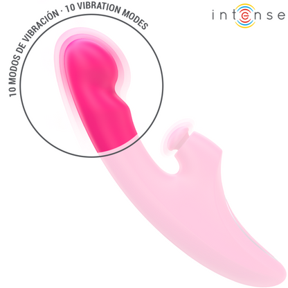 INTENSE - EMI VIBRATEUR 13,5 CM MULTIFONCTION 3 EN 1 10 VIBRATIONS ROSE - 7eme ciel