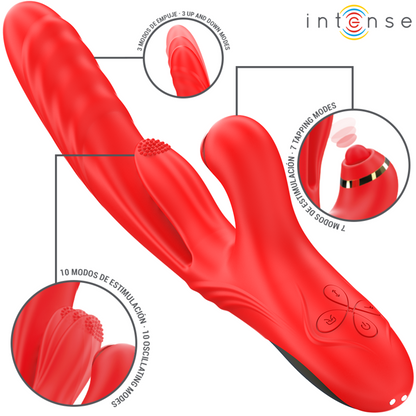 INTENSE - ROSALIA VIBRATEUR MULTIFONCTION 3 EN 1 ROUGE - 7eme ciel