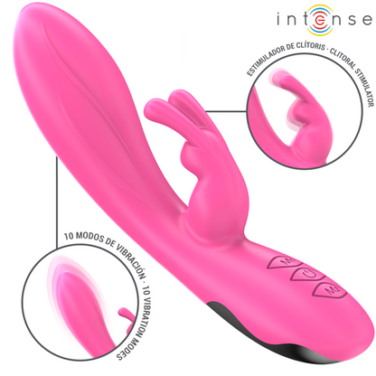 INTENSE - RANDALL VIBRATEUR RABBIT 10 VIBRATIONS ROSE - 7eme ciel