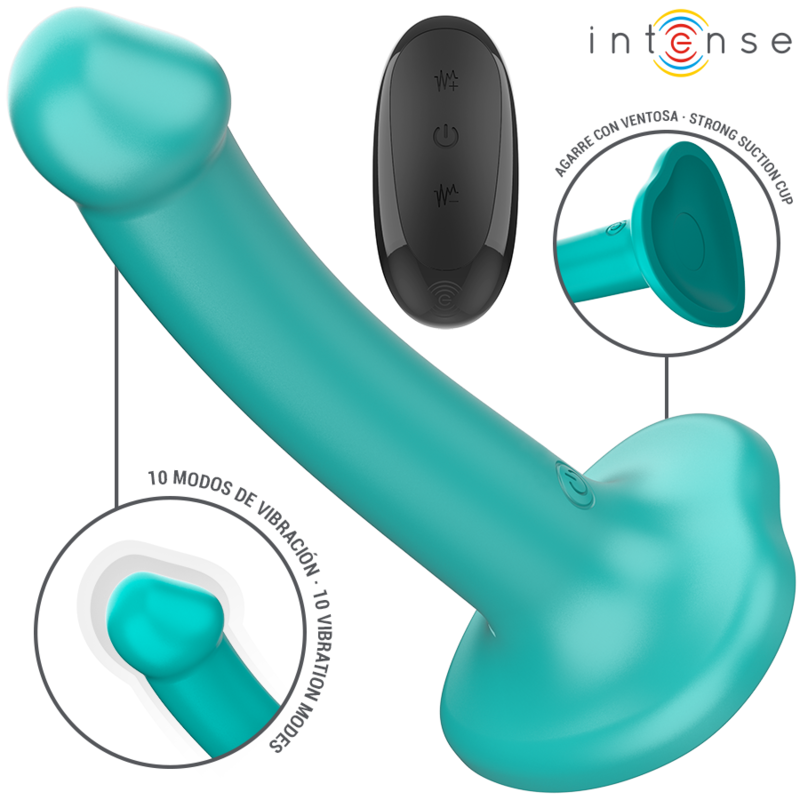 INTENSE - KATIE VIBRATEUR AVEC VENTOUSE 10 VIBRATIONS TÉLÉCOMMANDE BLEUE - 7eme ciel