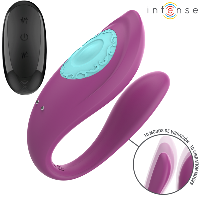 INTENSE - ANNIE VIBRATEUR ET STIMULATEUR EN U VIOLET TÉLÉCOMMANDE - 7eme ciel