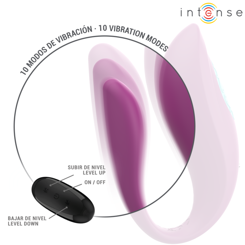 INTENSE - ANNIE VIBRATEUR ET STIMULATEUR EN U VIOLET TÉLÉCOMMANDE - 7eme ciel