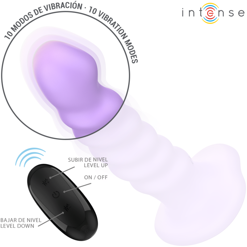 INTENSE - BRENDA VIBRATEUR TAILLE M DESIGN SPIRALE 10 VIBRATIONS VIOLET TÉLÉCOMMANDE - 7eme ciel