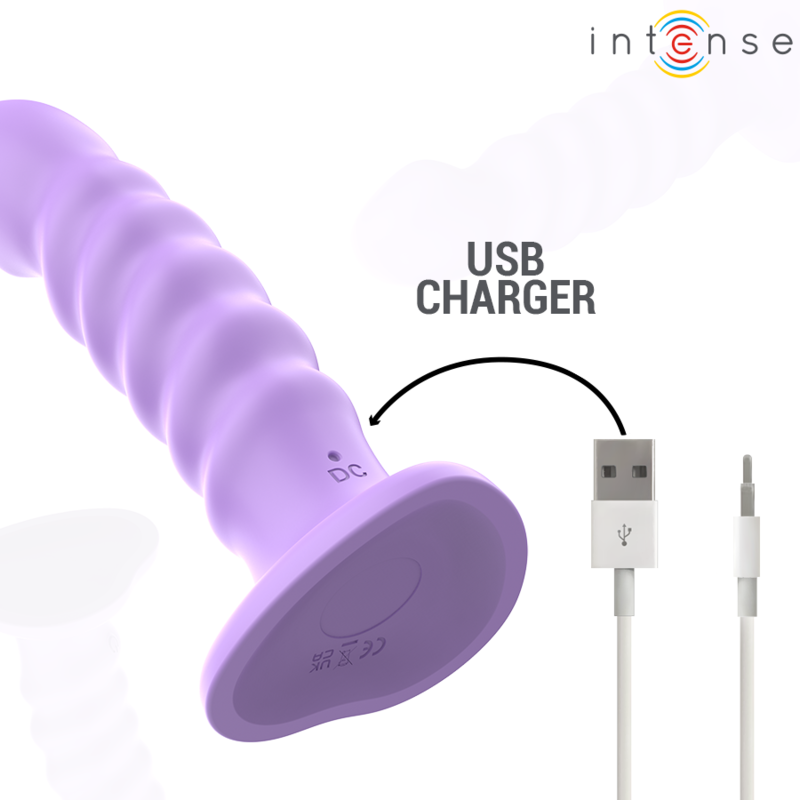 INTENSE - BRENDA VIBRATEUR TAILLE M DESIGN SPIRALE 10 VIBRATIONS VIOLET TÉLÉCOMMANDE - 7eme ciel