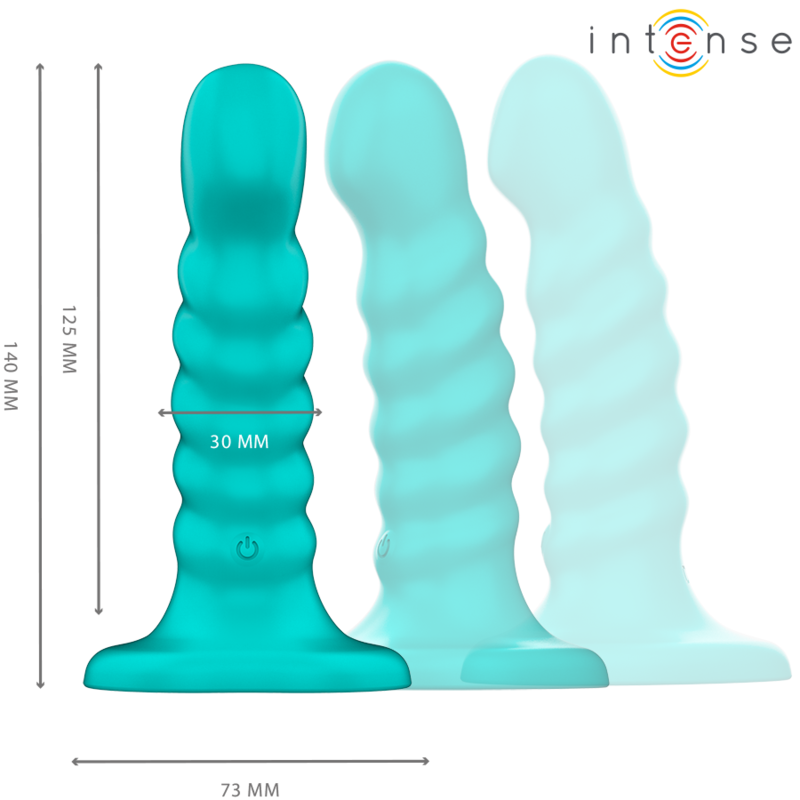 INTENSE - BUFFY VIBRATEUR TAILLE S DESIGN SPIRALE 10 VIBRATIONS TÉLÉCOMMANDE BLEUE - 7eme ciel